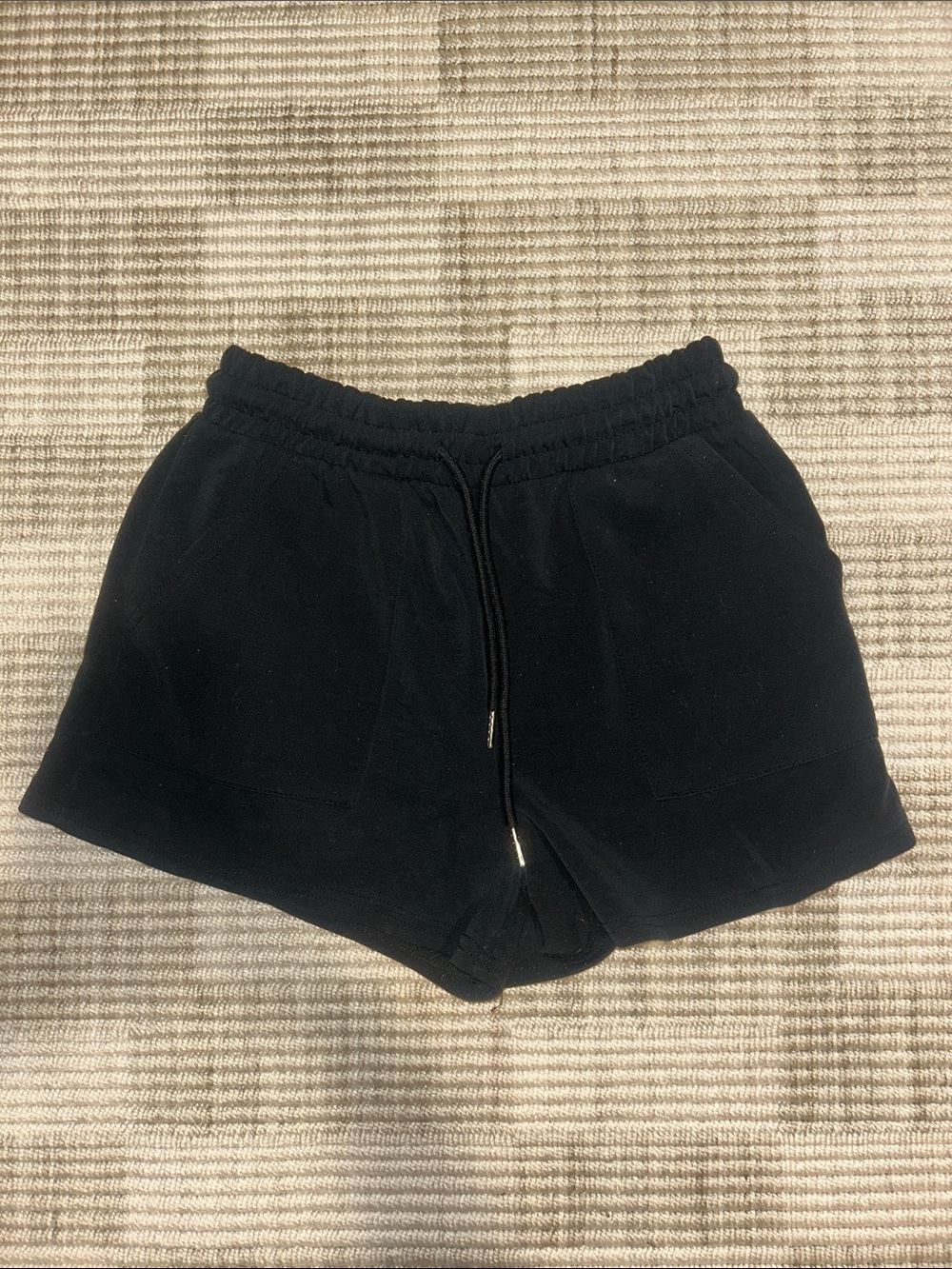 Women’s Black Athletic Drawstring Shorts - Picture 1 of 3